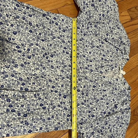 Apiece Apart Blue Mitte Floral Poplin Button Front Mini Dress Size XS - Picture 10 of 11